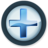 Circular icon with dark blue outer ring and light blue gradient center containing a blue plus sign.