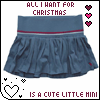 A blue denim skirt with red and white waistband stripes appears in four with text and heart symbols