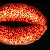 Pixelated lips in warm orange and red tones with a glittery texture, displayed across four showing sequential animation frames
