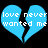 Two identical blue broken heart shapes with white text reading 'love never wanted me' on a black background.