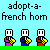 Pixel art scene with blue background, green ground, and multiple identical figures holding yellow objects, with text overlays and partial text.