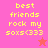 Pixelated text 'best friends rock my soxs(333' in yellow on pink and red backgrounds with a star symbol.