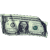 Animated sequence of a US dollar bill fragment showing two circular green seals and partial portrait details, with progressive cropping across frames.