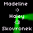 Pixelated text and green light effects animate on a black background with repeated names and symbols.