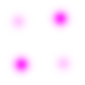 Circular white icon with central pink gradient fading outward, displayed in a of eight identical frames showing no visible animation changes