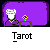 Pixel art animation of two figures at a table with a flower, showing sequential text bubbles and character movement against a purple background.