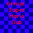 Red pixelated text "Official Super Mario Club" on a blue checkered background with no visible animation changes.
