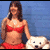 Animated contact sheet showing a woman in red bikini holding a white bear plushie against blue background with subtle pose and expression changes across frames.