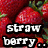 A four- displays pixelated images with overlaid text: strawberries, a field, and 'FOR EVER!!' on red