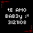 Pixelated text and red star graphics repeat across a black background in a pattern with no visible motion