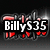 Red and white stylized text icons with metallic outlines on dark background, displaying phrases like "Billys35", "Loves", and "I Won" across two