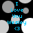Pixelated blue text on black background with gray and white circles, displaying "I Love You Wesley <3" in two identical vertical arrangements.