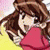 Anime-style character with brown hair and red top in a of nine showing sequential facial expressions