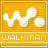 Animated sequence of white waveforms and dots on orange backgrounds with 'WALKMAN' text below each frame.