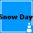 Blue square icon with white border, displaying "Snow Day" text and a snowman that changes height across frames.