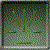 Animated sequence of a green cannabis plant icon with changing leaf positions against a pixelated gray-green background.