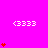 A bright pink background displays multiple white '<333' text strings and red heart symbols in various vertical arrangements, with a gray rectangular shape at the bottom right.