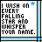 A 3x3 contact sheet of pixelated animated frames showing variations of a text-based buddy icon with the phrase "I WISH ON EVERY FALLING STAR AND WHISPER YOUR NAME."