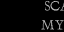 Black background with white text reading 'SCARS OF MY HEART' in a pixelated font, displayed across multiple overlapping segments.