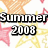 A static image with a repeating star pattern background and multiple text elements including 'Summer 2008', 'OMJ!!!', 'June 20', 'July 28', 'August!', and partial words.