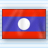 Static pixelated image of a rectangular flag with horizontal red stripes at top and bottom, blue stripe in middle containing white circle.