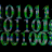 Binary digits in green and blue hues form a repeating pattern across a black background, with no visible motion or text.