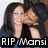 A pixelated image shows two people in a close embrace, with text overlay reading "RIP Mansi" in white letters on a black background.