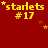 Red background with yellow text 'starlets #17' and small stars, showing animation changes in star positions across frames.