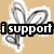 A single animated icon with a beige background displays three sequential text overlays: 'i support', '6.6.96', and 'mom' with a heart symbol.