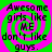 Four identical display text over a green and pink spiral background with pixelated black lettering