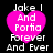 Four identical pixelated images of a pink heart with white text reading "Jake I And Portia Forever And Ever" on black background.