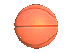 Four orange basketballs with brown seams displayed in a on a gray background