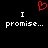 Red pixelated heart symbol above two identical white text phrases on black background.