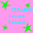 A static image with a pink background featuring green star shapes and cyan text reading '<3Daniel Loves Tennis' repeated four times.