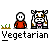 Animated contact sheet of 15 pixel art frames showing a character and cow interacting with various poses, expressions, and props against gray background.