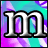 Pixelated static icon featuring large white Roman numerals "III" with black outlines against a colorful gradient background of purple, cyan, and pink hues.