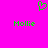 Green pixelated heart symbol above two instances of the text 'Mollie' on a bright pink background.