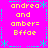 A static pixel art image with bright pink background, cyan decorative borders, and yellow text reading 'andrea and amber= Bffae' repeated in four quadrants.