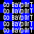 Blue background with black star shapes and repeated white text 'Go Bayport' in a pattern