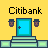 Animated contact sheet showing a pixel art bank robbery sequence with yellow stick figures, Citibank branding, and text labels across multiple frames.
