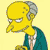 Pixelated cartoon character with yellow skin, gray hair, and a teal suit against a solid light yellow background.