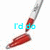 A red and white pen with a silver clip appears in six , each displaying different text above it