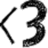 Black and white left-pointing arrow icon with a large black number 3 on the right side, next to orange text reading "I Love Kelsey" on a black background.