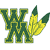 Green and yellow pixelated 'W' with a leaf-like extension on the right side, rendered in a retro digital style.