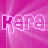 Pixelated pink text 'Kara Kara Kara' repeats across a gradient pink background with subtle light streaks, forming a static visual pattern.
