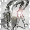Animated grayscale image of a person in a bent-over pose with high-contrast lighting, showing knee and foot details.