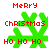 Red text and green snowflakes on white background, with four distinct snowflake shapes across two of two