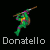 Four pixelated animated frames of Teenage Mutant Ninja Turtles characters in a 2x2 contact sheet with visible text labels beneath each character.