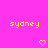 Yellow pixelated text 'sydney' appears twice on a bright pink background with two yellow heart symbols below.