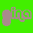 Four pixelated 'ging' text icons on green background with one icon featuring dotted pattern overlay.